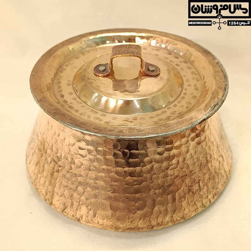 دیگچه مسی دستساز سایز 4 مدل غازان — تصویر ۷