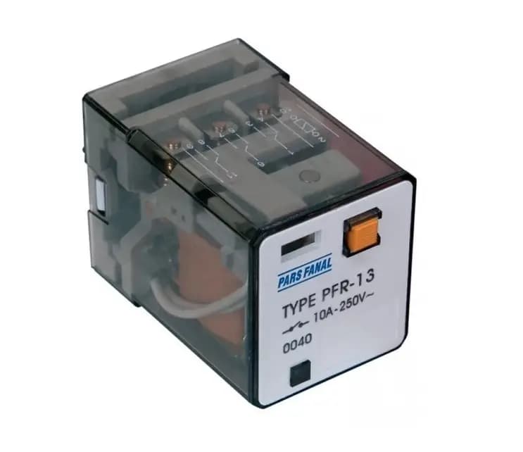 رله شیشه‌ای سه کنتاکت 11 پایه پارس فانال مدل PFR-13
