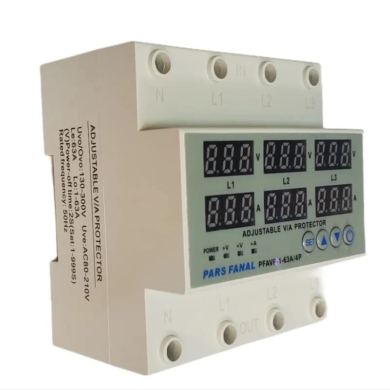محافظ ولتاژ و جریان سه فاز پارس فانال مدل PFAVP-3-100A