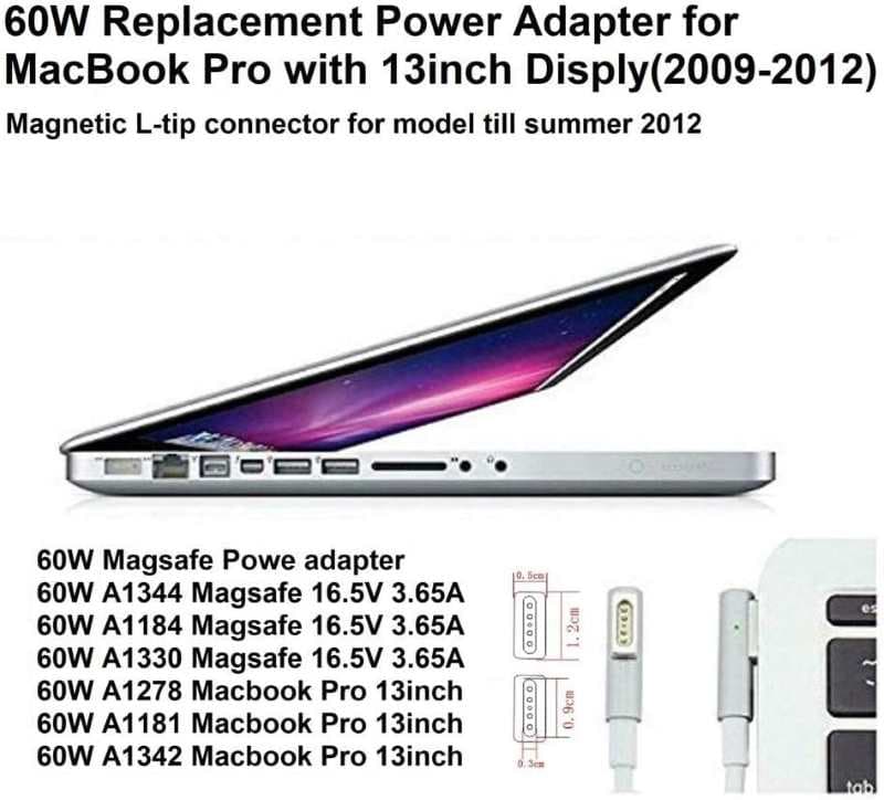 شارژر آداپتور برق متناوب Magsafe مدل eWINNER PA-60W 16.5V 3.65A جایگزین برای مک‌بوک پرو ۱۳ اینچی اپل — تصویر ۶