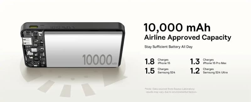 پاوربانک باسئوس وایرلس 10.000 میلی آمپر مگنتی مدل Baseus Airpow 2 Qi2 Magnetic — تصویر ۶