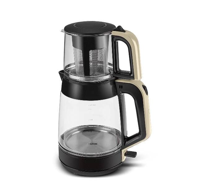 چاییساز برقی کاراجا مدل Glass Tea XL دسته کرم — تصویر ۴