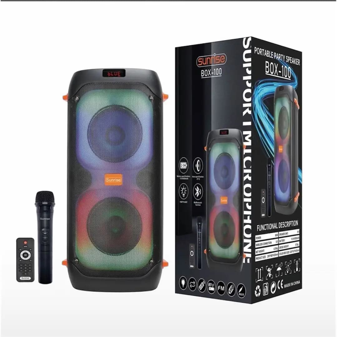 اسپیکر بلوتوثی سانرایز مدل SUNRISE BOX-100