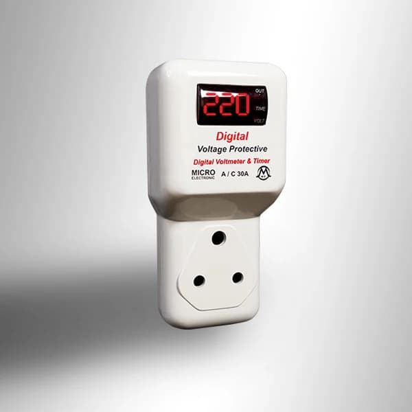 محافظ دیجیتالی کولر گازی سه شاخه ارت دار میکرو DVP-3PIN 30A