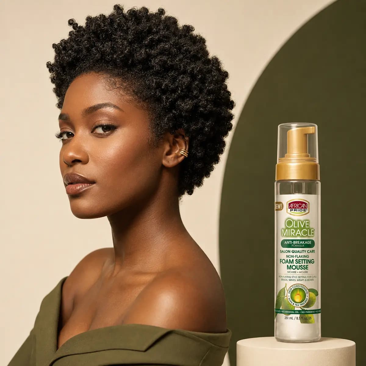 موس مو آفریکن پراید زیتون Olive Miracle حجم ۲۵۱ میل — تصویر ۵