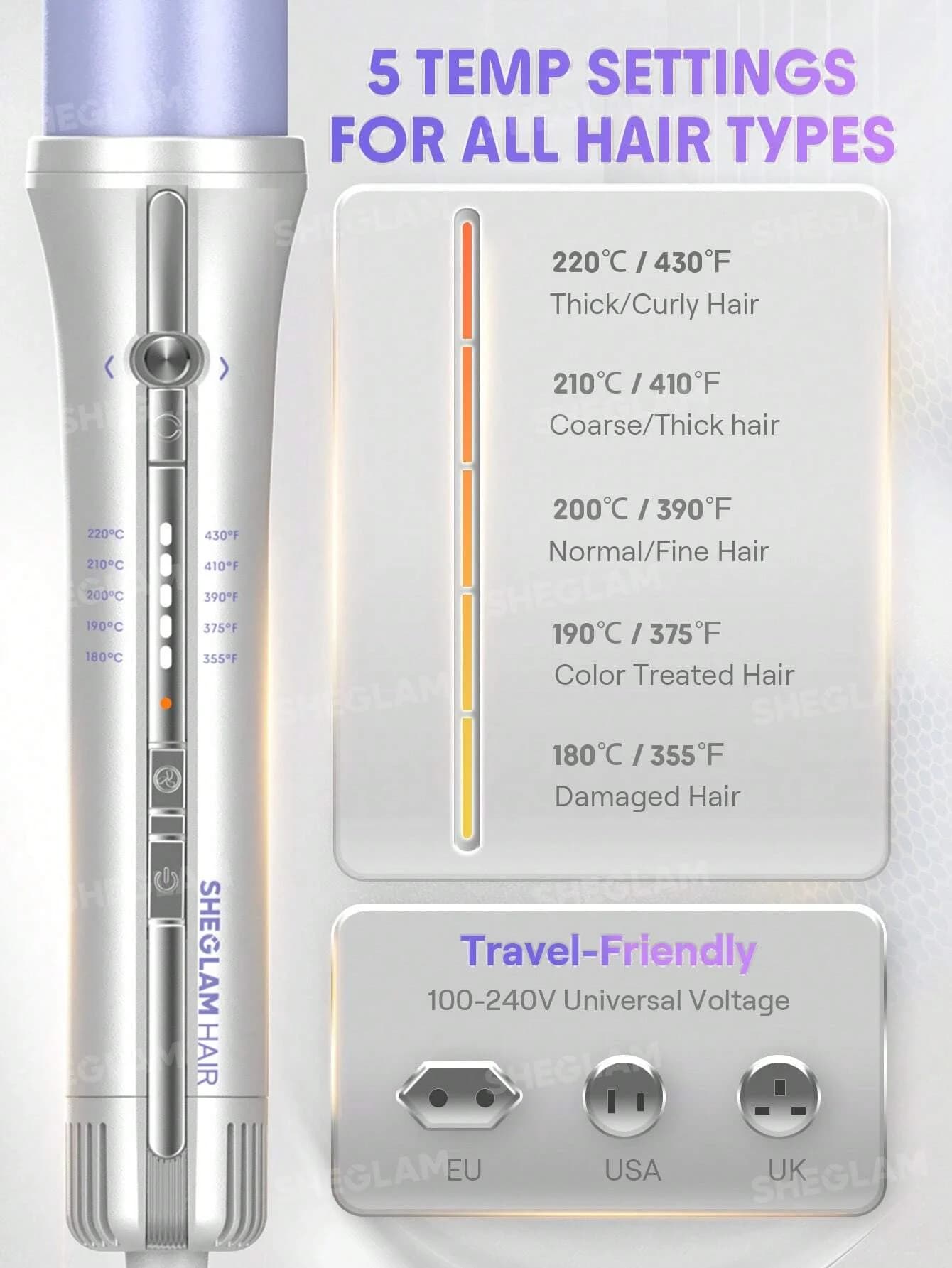 فر کننده مو شیگلم 32 میلی متری مدل One Touch Airflow Styler Pro — تصویر ۶