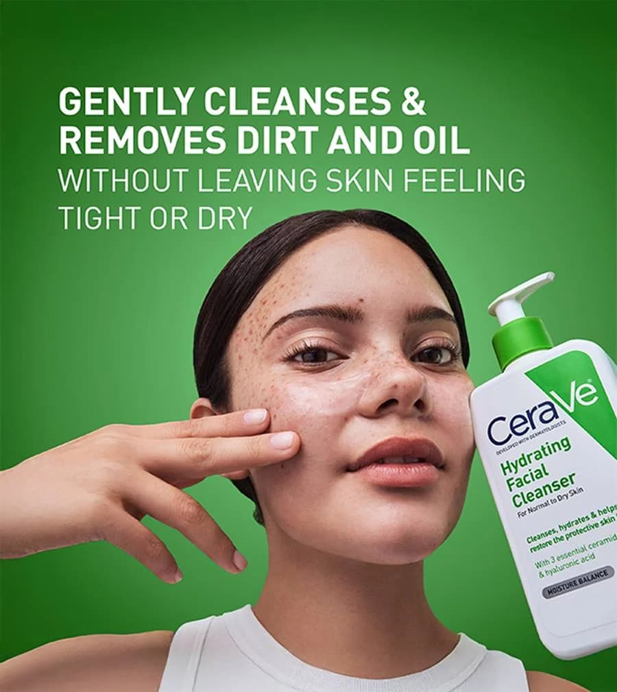 شوینده آبرسان سراوی CeraVe Hydrating Facial Cleanser حجم ۴۷۳ میل — تصویر ۲