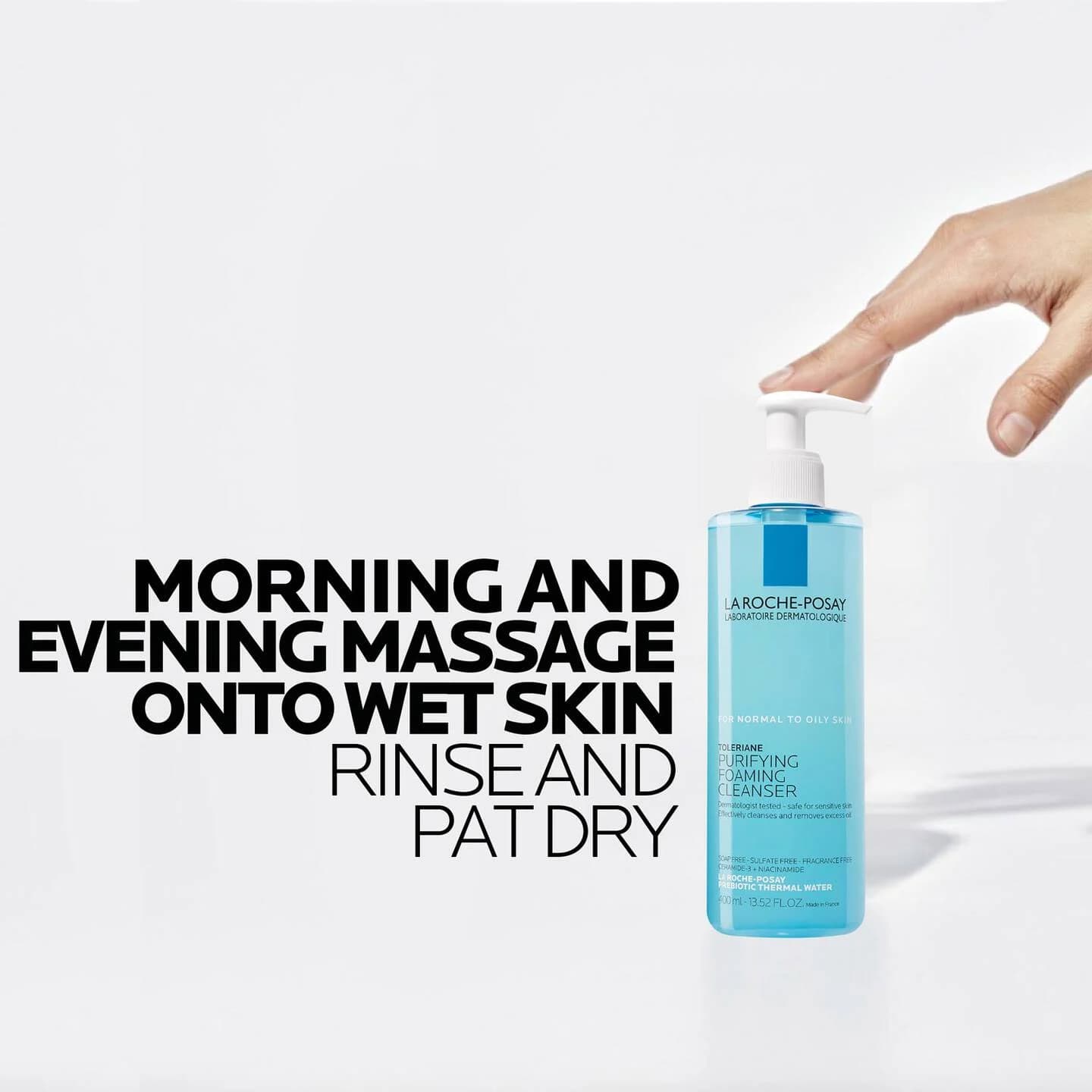 ژل شستشوی تولریان لاروش پوزای La Roche-Posay Toleriane Purifying Foaming Face Wash حجم ۴۰۰ میل — تصویر ۴