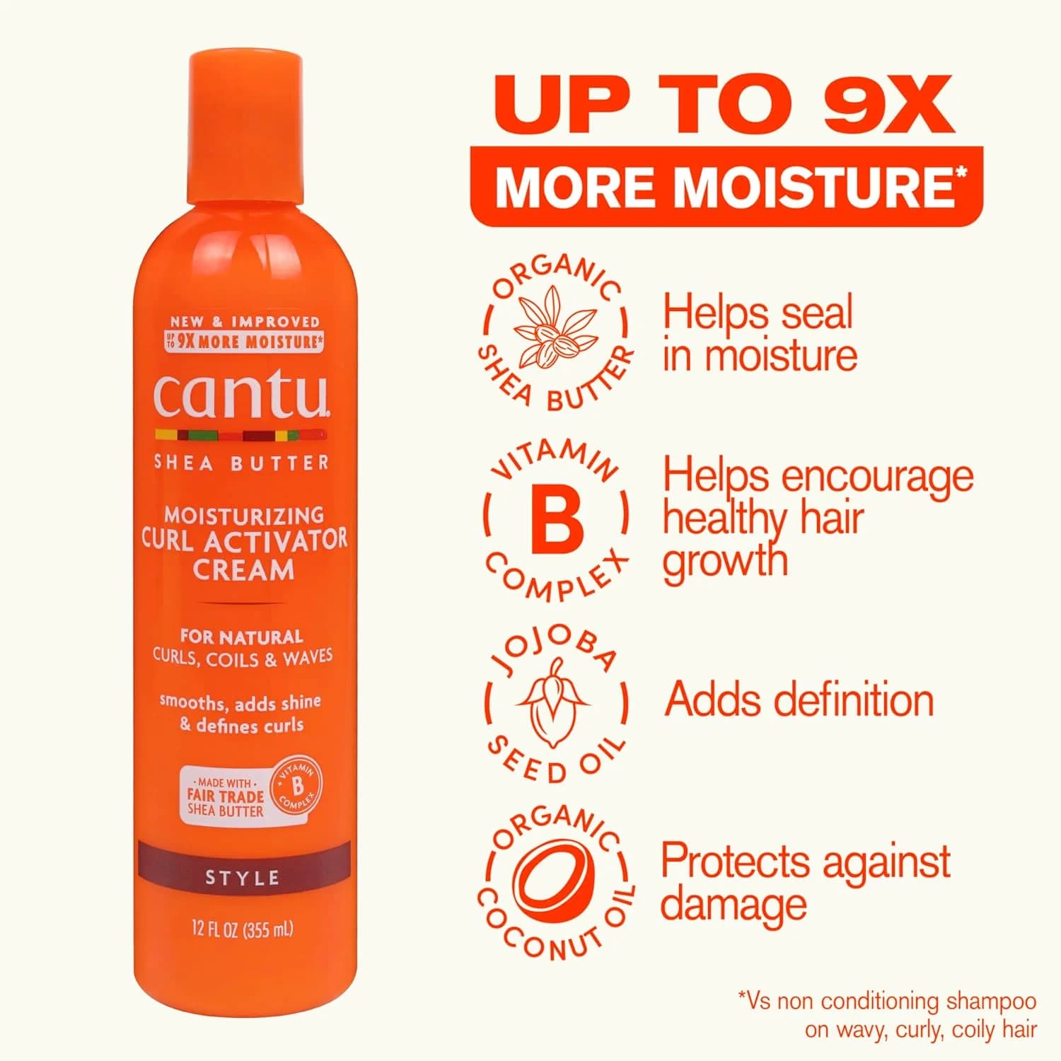 کرم اکتیو کننده فر کانتو Cantu Moisturizing Curl Activator Cream — تصویر ۳