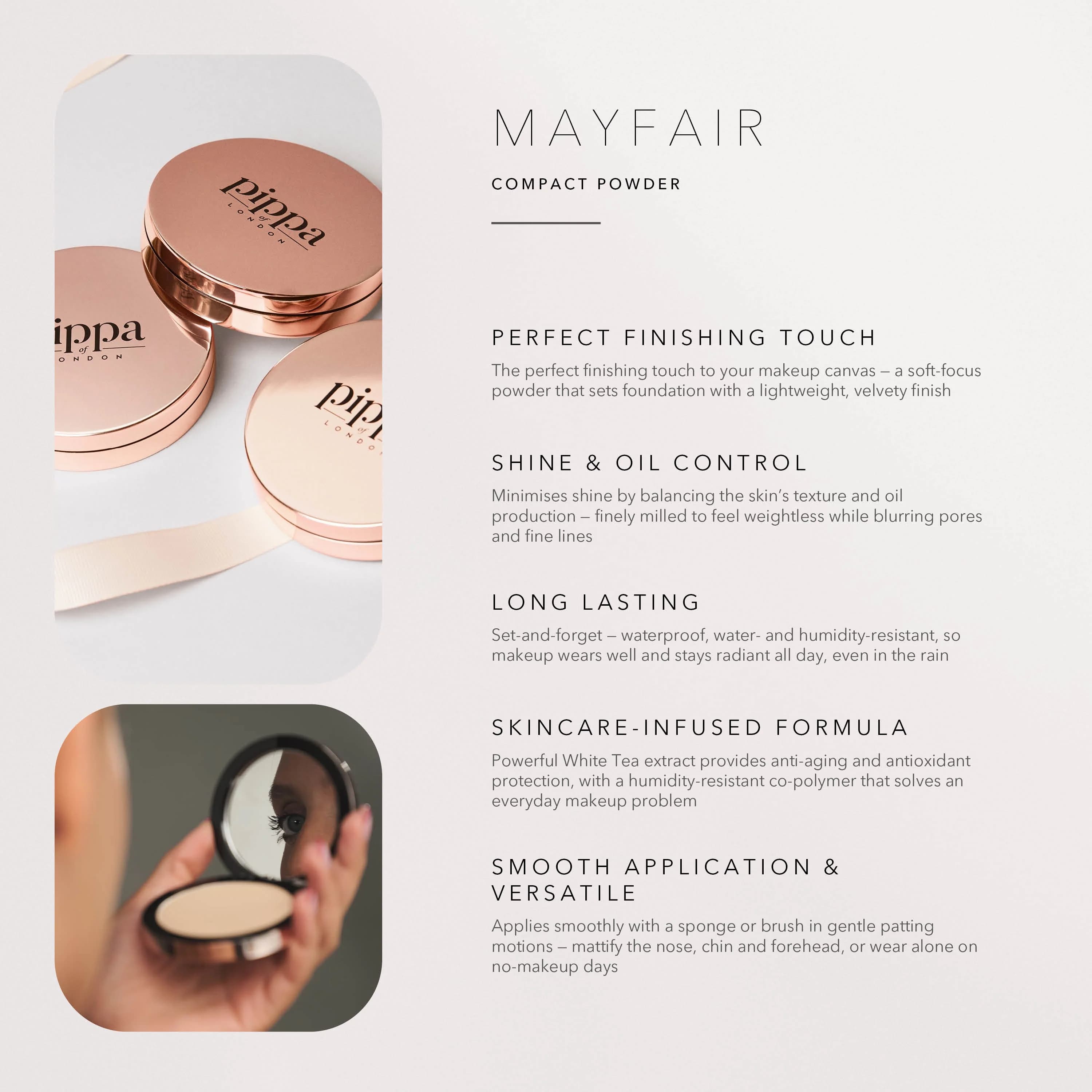 پنکک پیپا آف لندن مدل Mayfair Pippa Mayfair Compact Powder — تصویر ۳