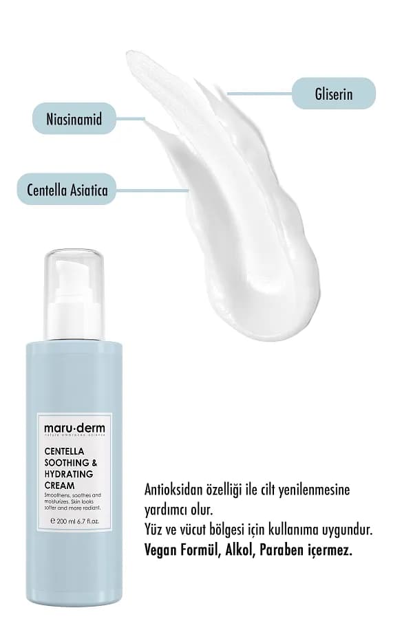 کرم ترمیم کننده و آبرسان مارودرم مدل Centella Soothing حجم 200ml — تصویر ۲