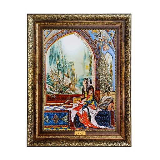 تابلو فرش ماشینی نقش نگار رضوی طرح مینیاتور کد 1435H