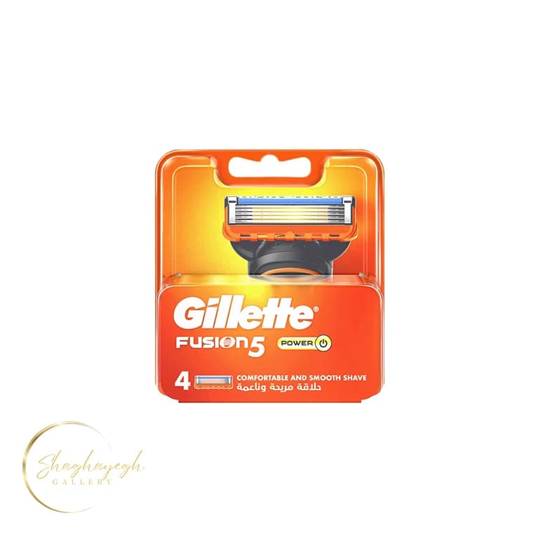 تیغ یدک ژیلت فیوژن ۵ مخصوص اصلاح مردانه پوست معمولی Gillette Fusion5 Replacement Cartridges 4 عددی