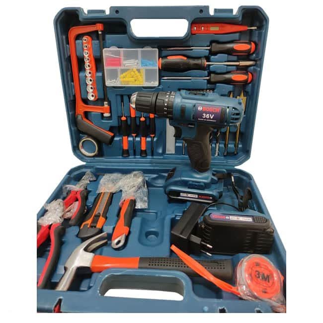 دریل شارژی پیچ گوشتی بوش 36 ولت با جعبه ابزار BOSCH 36V