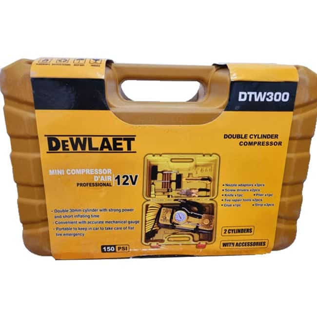 پمپ باد فندکی 12 ولت دو سیلندر دیوالت DEWALT DTW300 — تصویر ۵