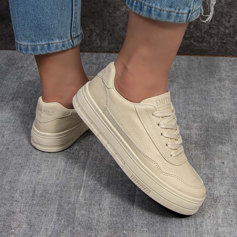 کفش کتونی زنانه ساده رنگ کرم مدل ونس vans کد 27790