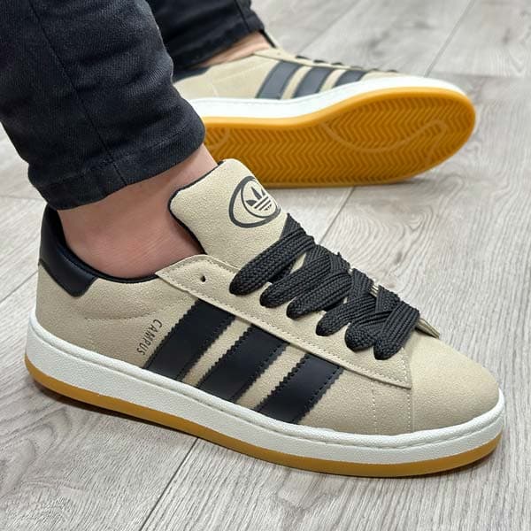 کفش و کتانی مردانه مدل ADIDAS_CAMPUS آدیداس کامپوس رنگ کرم مشکی کد 57891