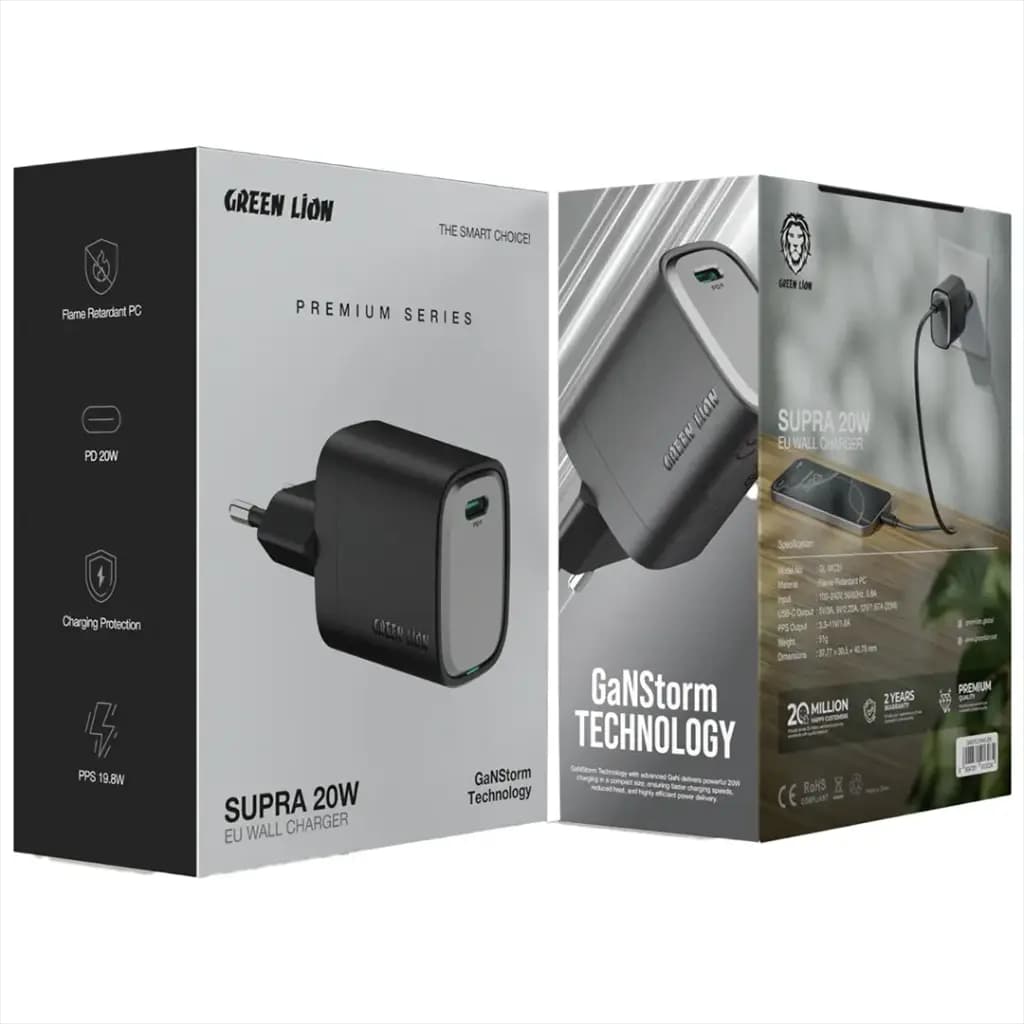 شارژر دیواری Green Lion Supra 20W EU — تصویر ۲