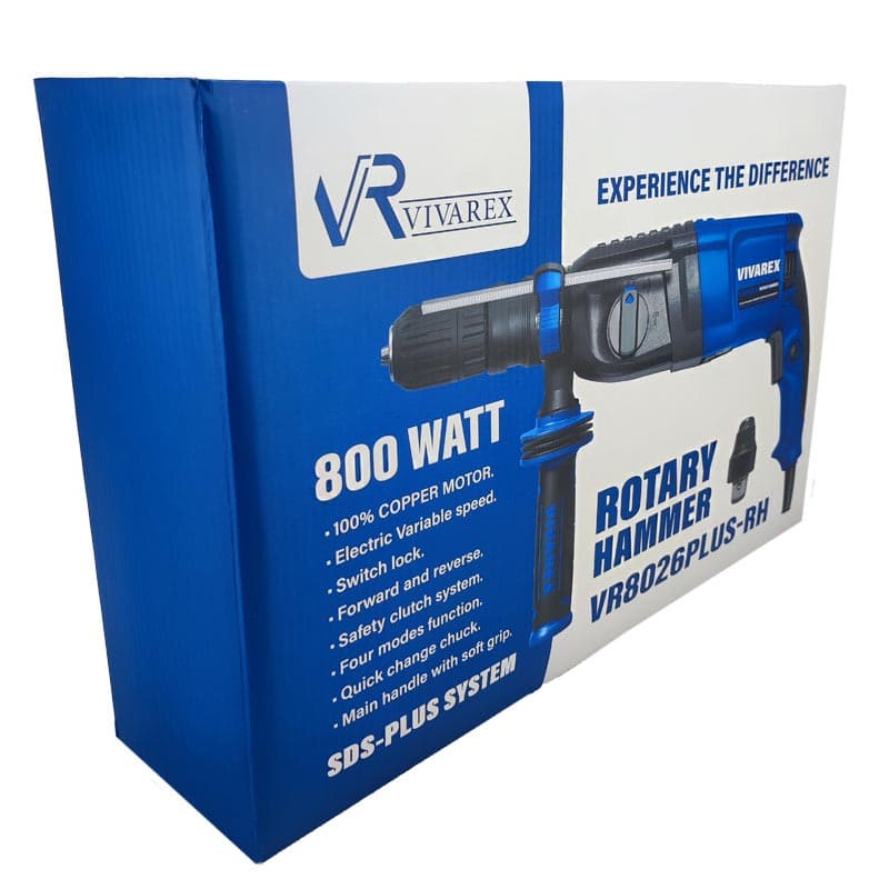 دریل بتن کن چهار شیار 26 میلیمتری 800 وات ویوارکس مدل VR 8026 PLUS-RH — تصویر ۵