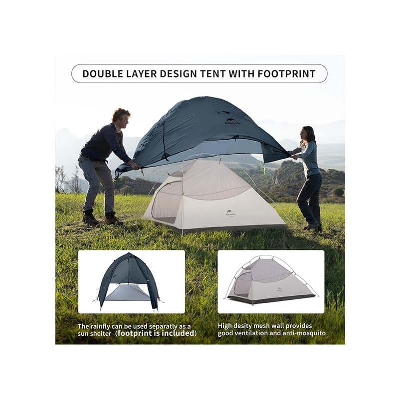 چادر دو نفره نیچرهایک مدل Naturehike Cloud Up2 NH17T001-T 20D — تصویر ۴