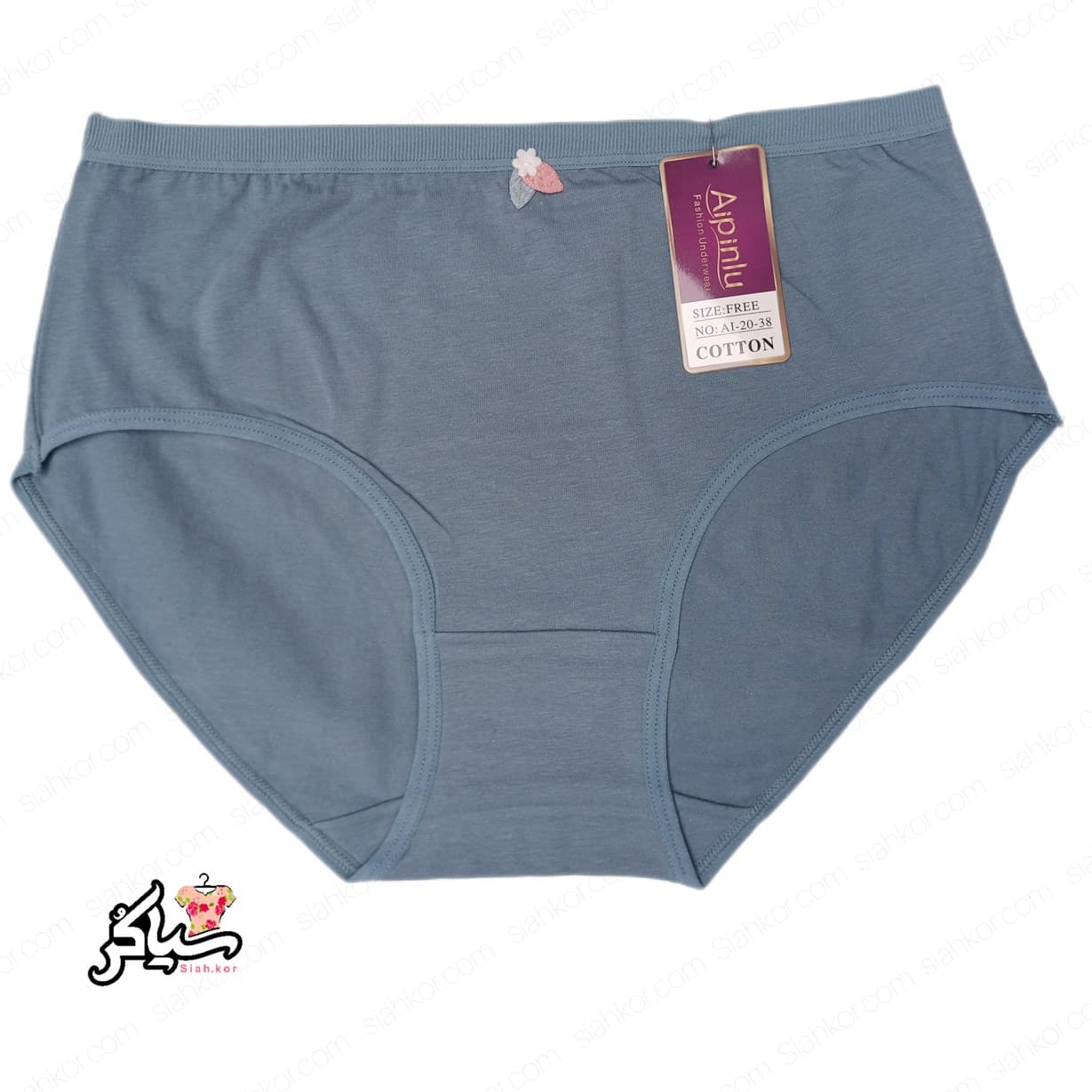 شورت نخی سایز XL ساده گلبرگ آبی