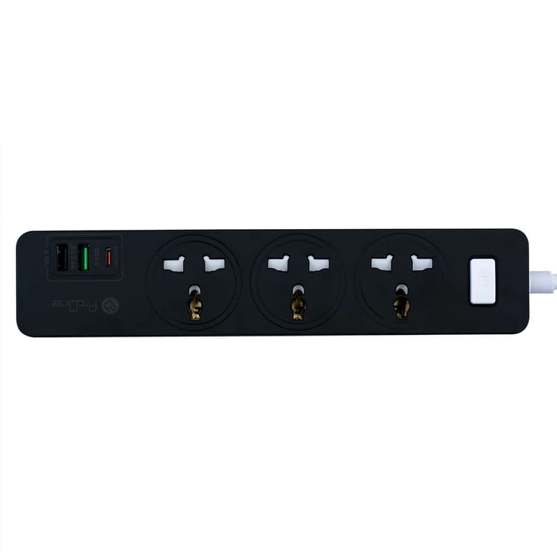 چند راهی برق ارت دار سه سوکت، دو یو اس بی و یک تایپ سی پرووان PPS615C
