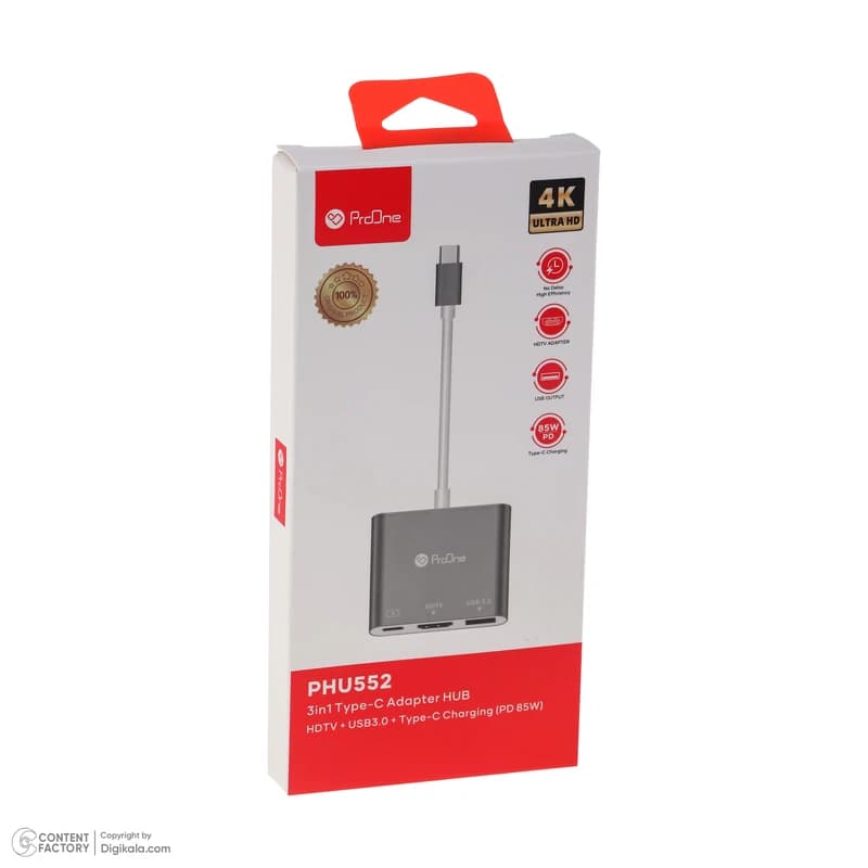 تبدیل ProOne PHU552 Type-C To HDMI/USB3.0/Type-C PD — تصویر ۴