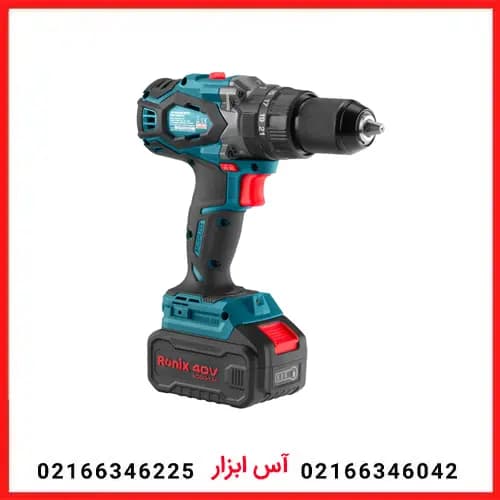 کیت دریل شارژی چکشی براشلس 40 ولت رونیکس مدل 8905
