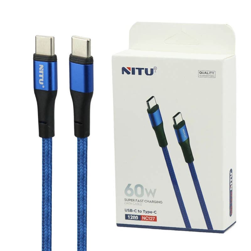 کابل تبدیل فست شارژ Nitu NC127 Type-C to Type-C 60W 1.2m — تصویر ۴
