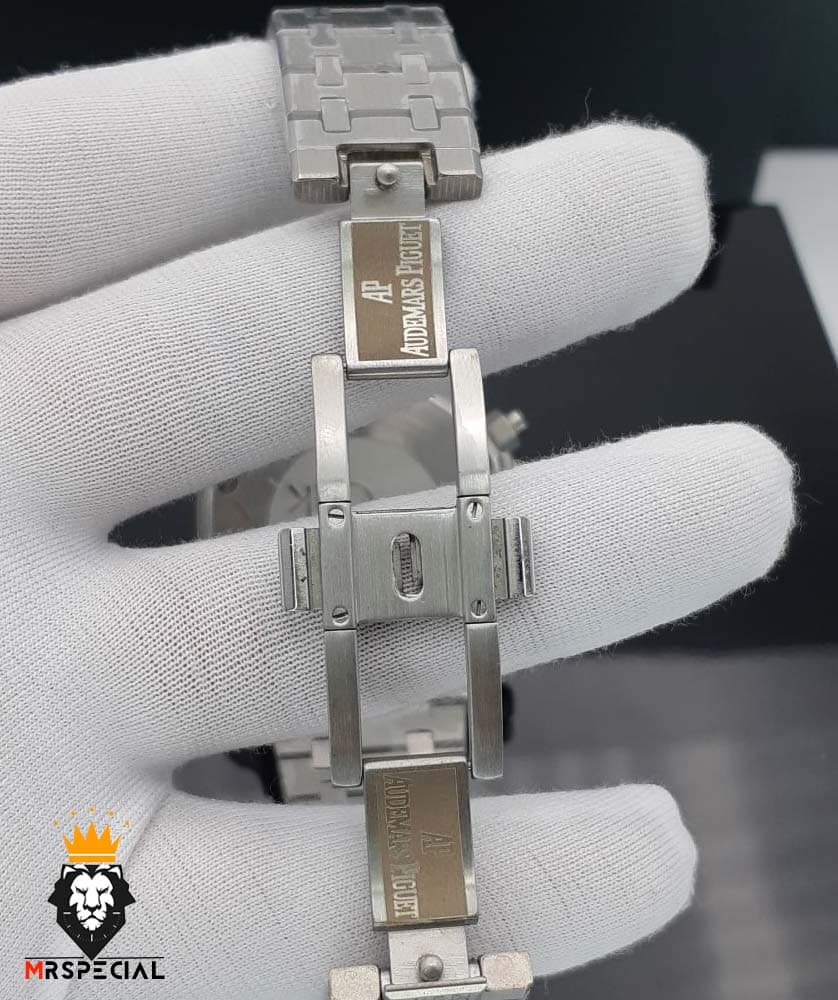 ساعت مردانه اودمار پیگه کرنوگراف استیل صفحه سبز AUDEMARS PIGUET ROYAL 0977 — تصویر ۶