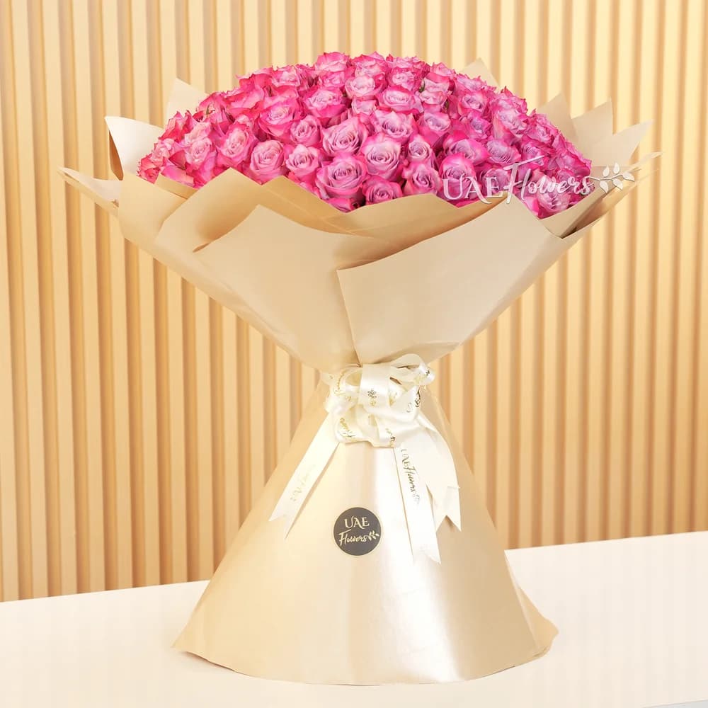 100 Purple Roses Bouquet