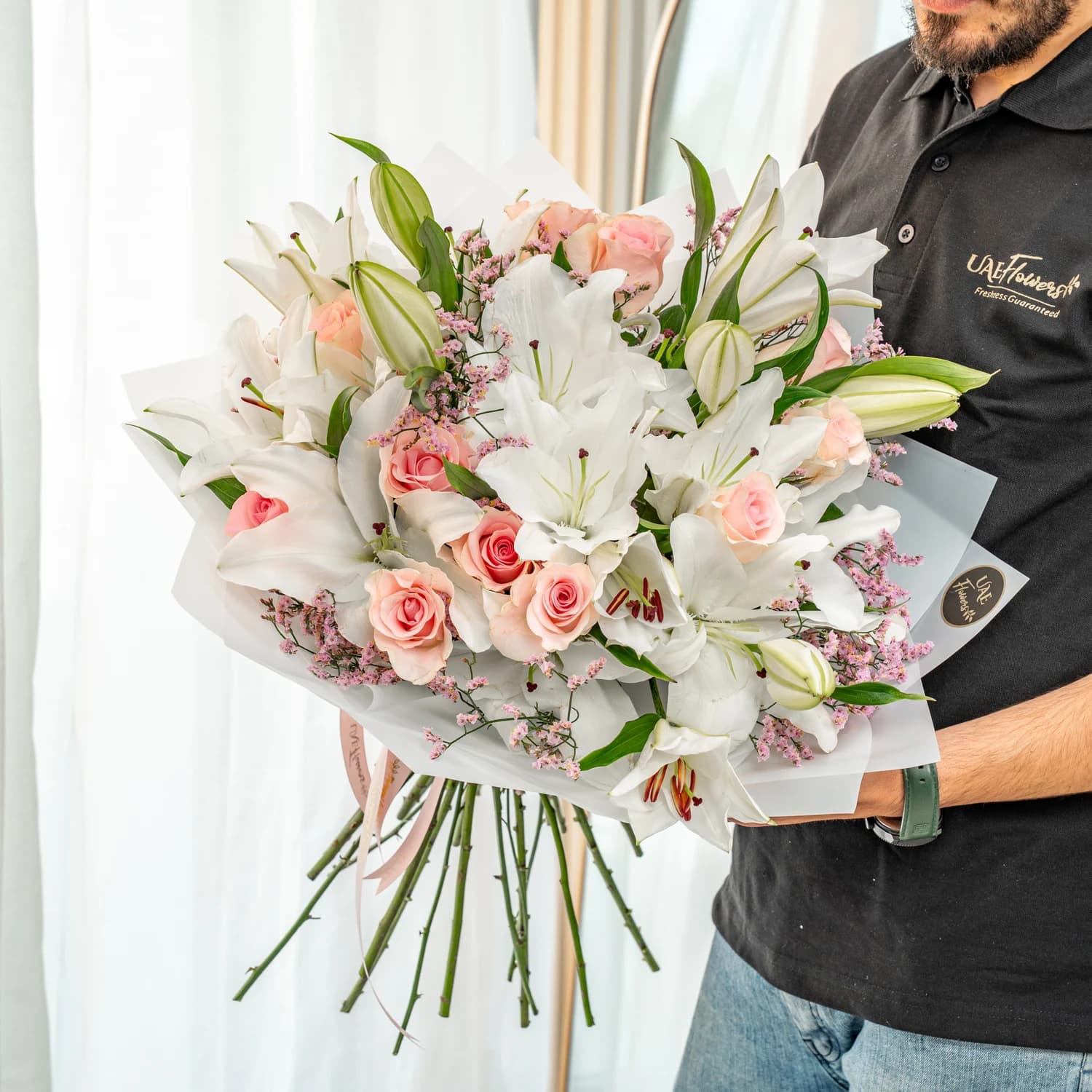Pastel Lily & Roses Bouquet