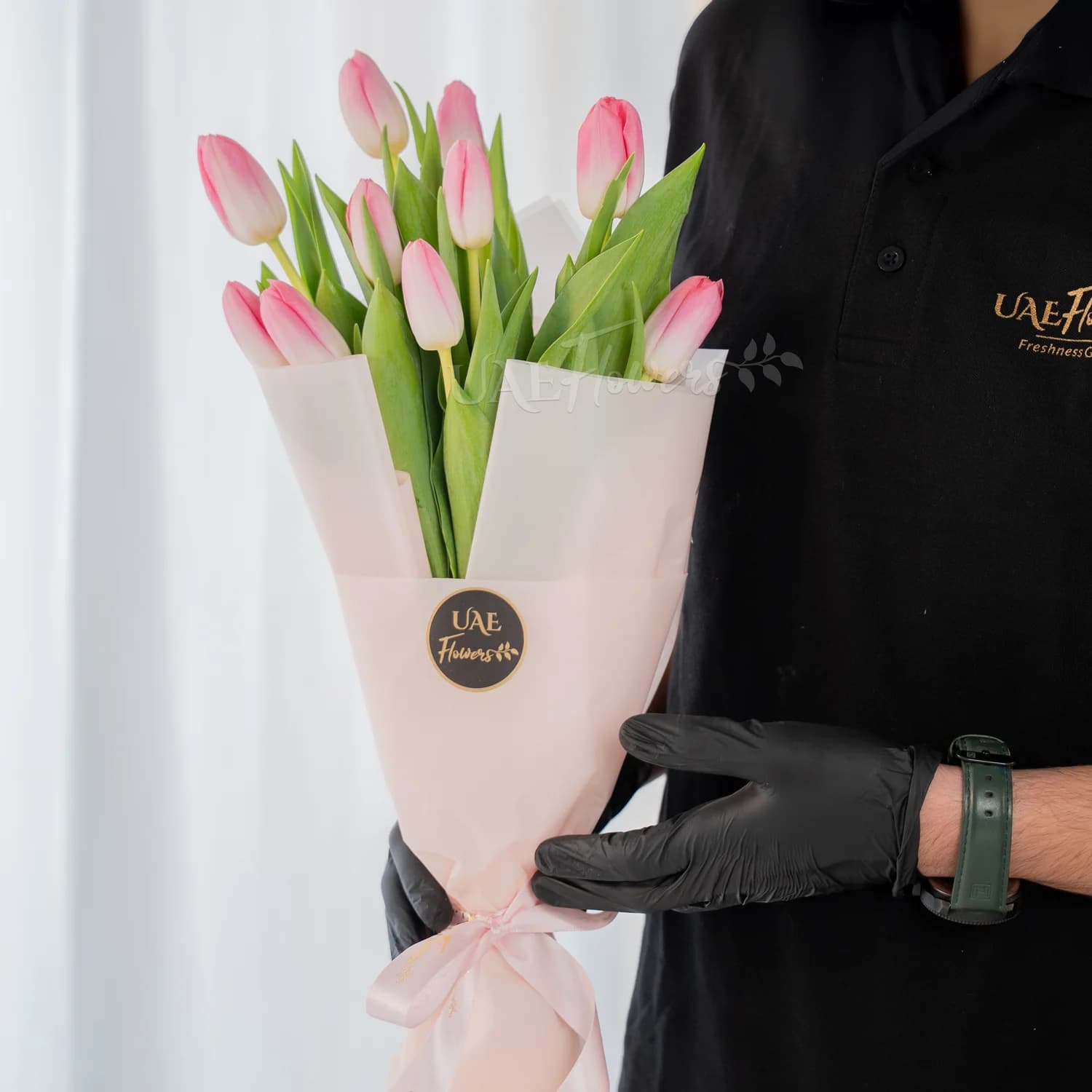 10 Pink Tulips Bouquet