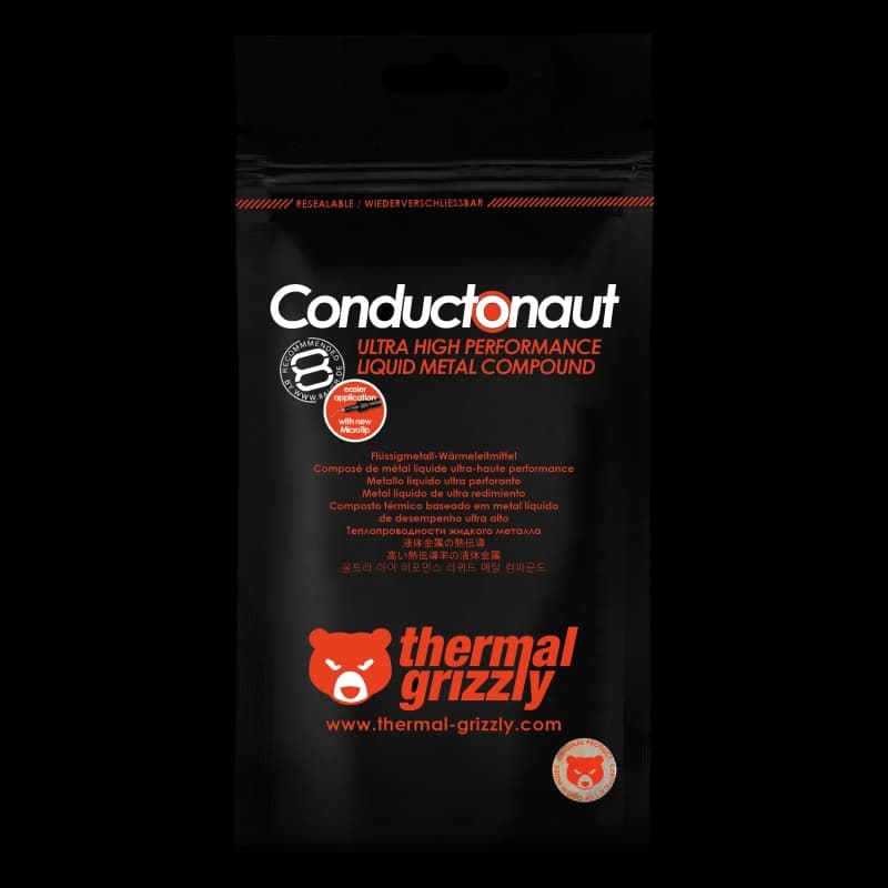 خمیر سیلیکون ترمال گریزلی Conductonaut Liquid Metal 1.0g — تصویر ۶