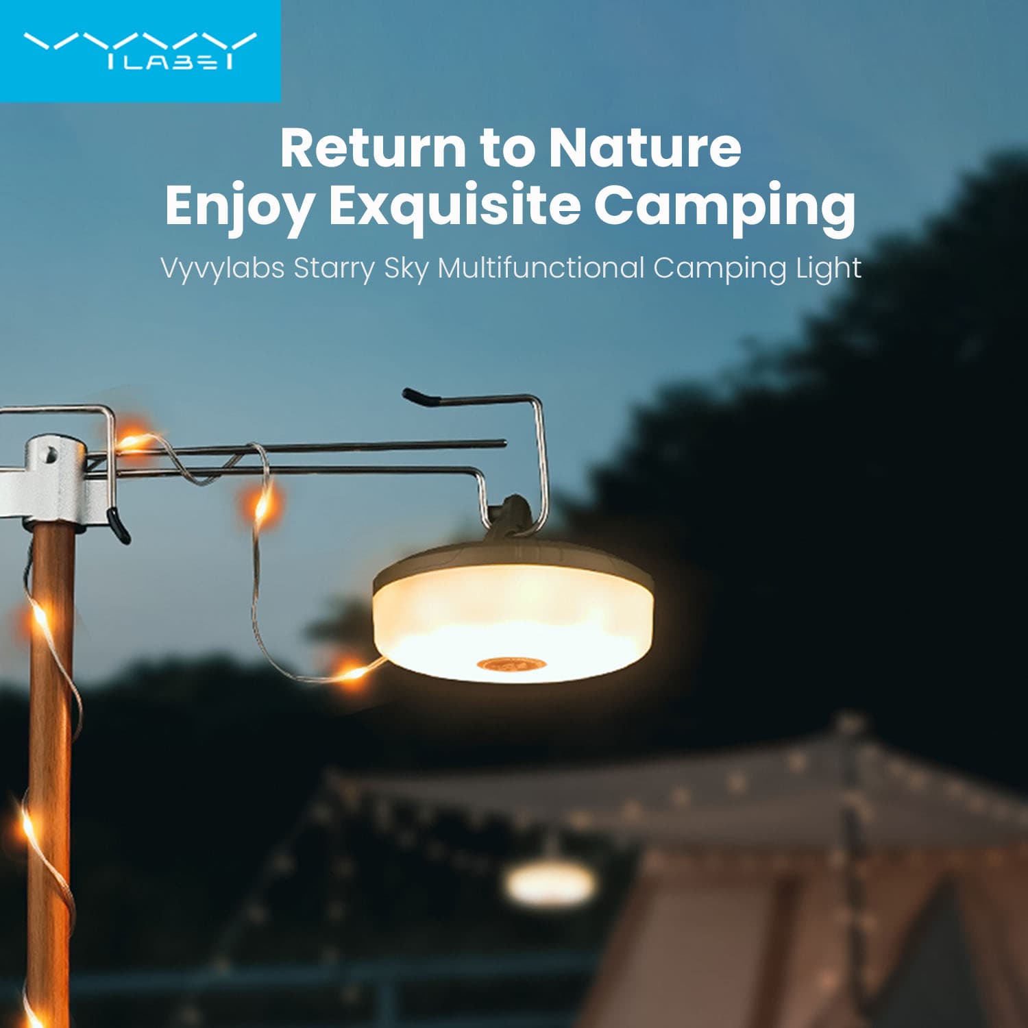 چراغ کمپینگ چند منظوره ویوی لبز Vyvylabs VOX2 starry sky camping light 10M — تصویر ۲