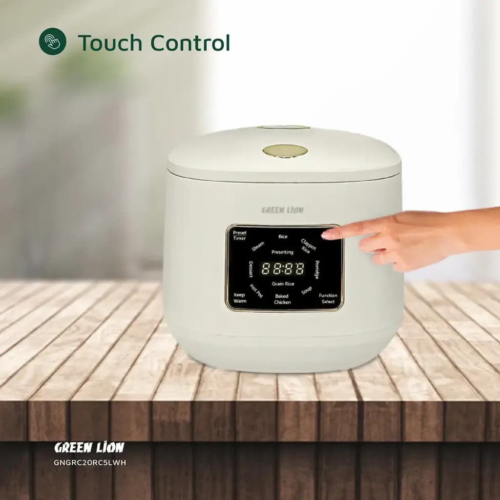 پلوپز دیجیتال 5لیتری گرین لاین Green Lion GNGRC20RC5L GRC-20 Digital Rice Cooker 5L — تصویر ۲