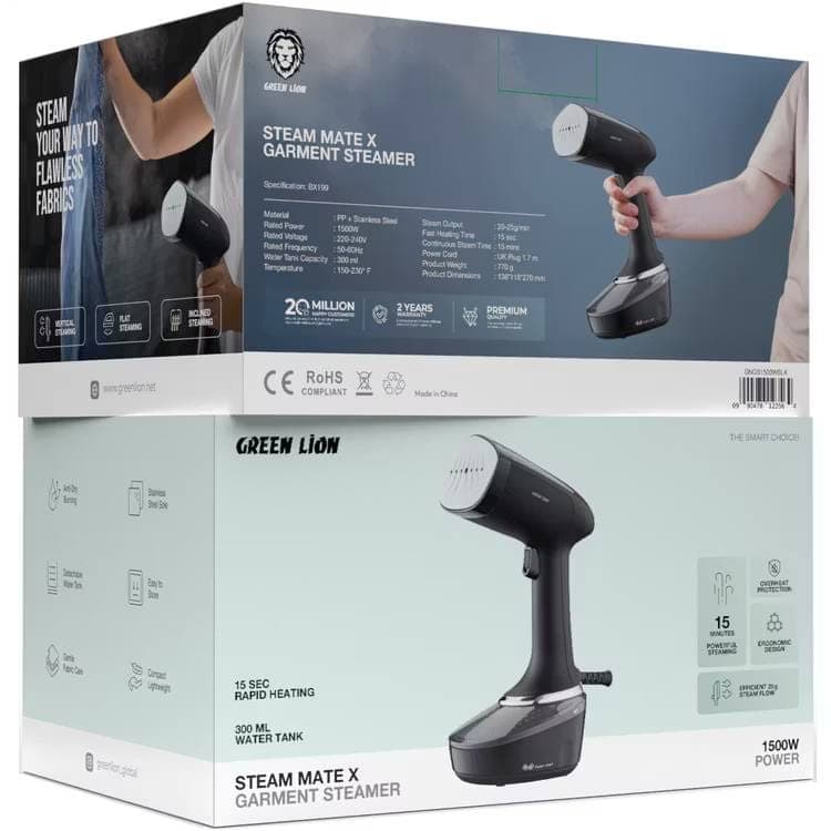 اتو بخار دستی گرین لاین Green Lion GNGS1500W Steam 1500W Garment Steamer — تصویر ۲