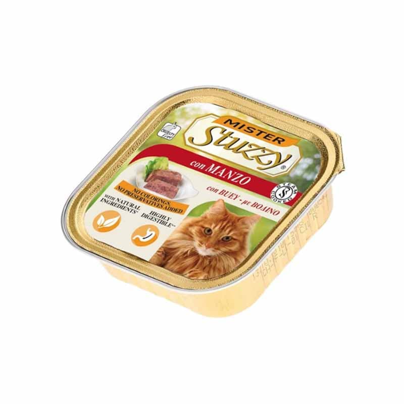 خوراک گربه استوزی با طعم گوشت گوساله وزن 100 گرم