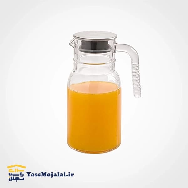 پارچ شیشه ای 1.5 لیتری درب استیل لیمون