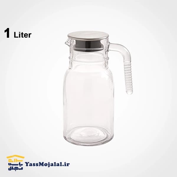 پارچ شیشه ای 1 لیتری درب استیل لیمون — تصویر ۲