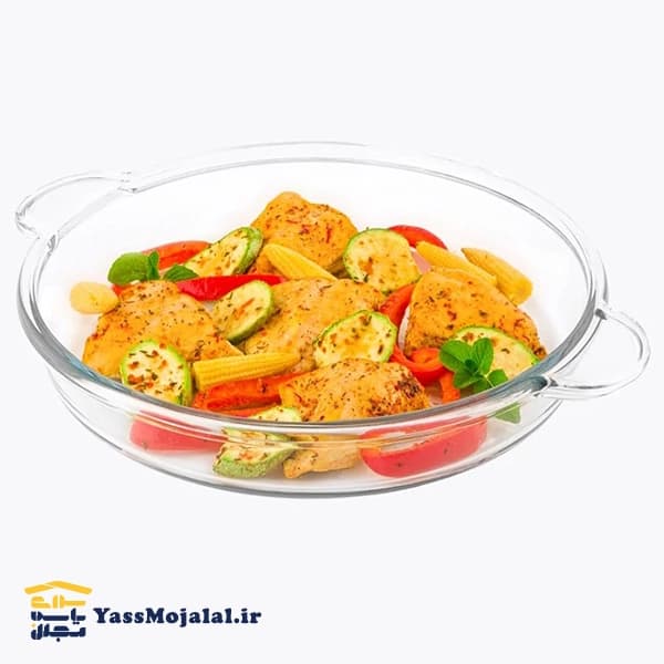 تابه گرد شیشه ای 3.4 لیتر لیمون