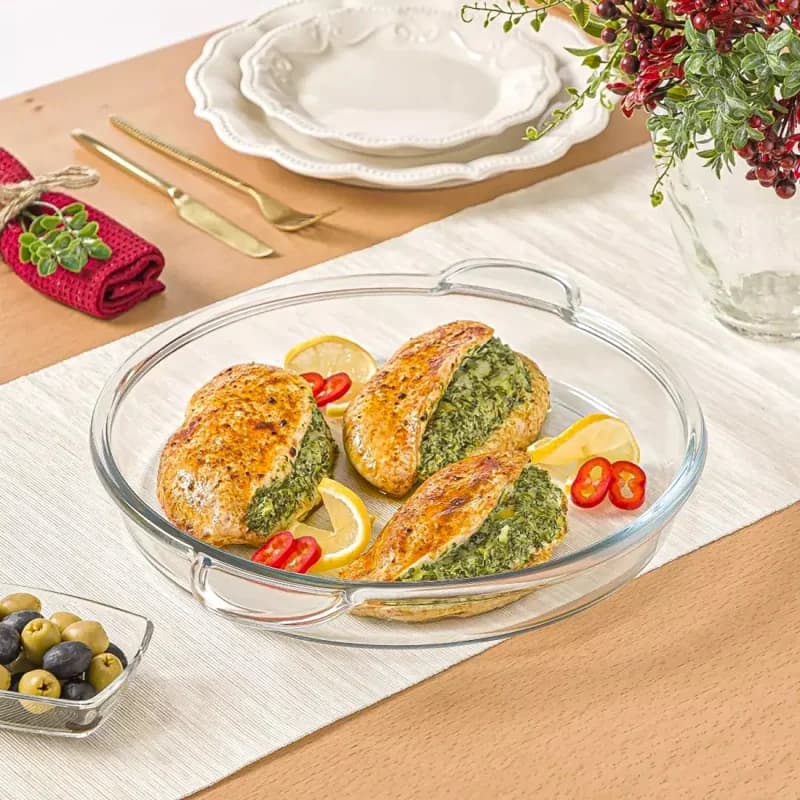 تابه گرد شیشه ای 3.4 لیتر لیمون — تصویر ۲