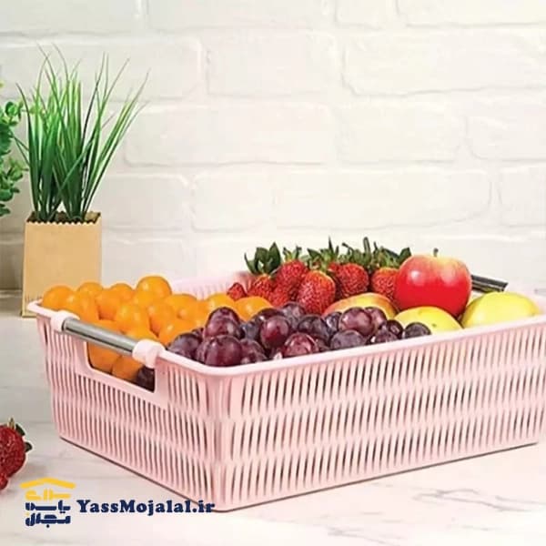 سبد دسته استیل بامبو لیمون سایز بزرگ