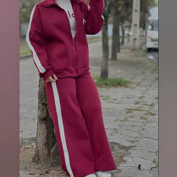 ست سه تیکه سویشرت و شلوار زنانه طرح alo — تصویر ۵