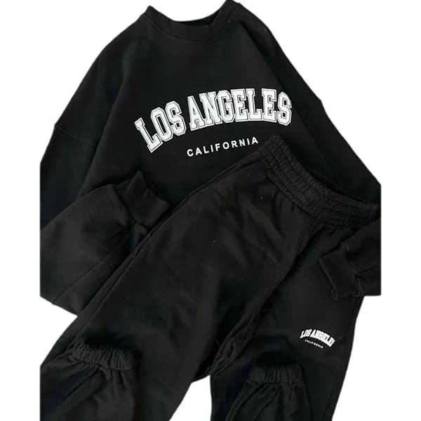 ست بلوز شلوار توکرکی طرح LOS ANGELES