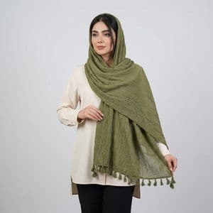 شال زنانه مدل هنرمندی تینا طرح ریش دار