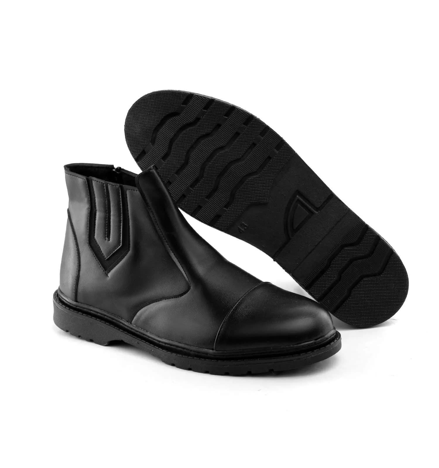 نیم بوت مردانه روزمره چرم مصنوعی مشکی Batis — تصویر ۳