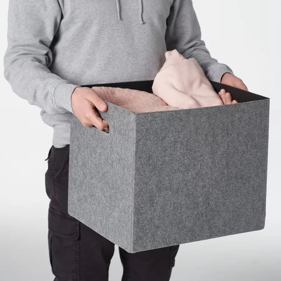 باکس نظم دهنده ایکیا مدل BLADDRA خاکستری ۳۳*۳۸*۳۳ سانتی‌متر — تصویر ۶