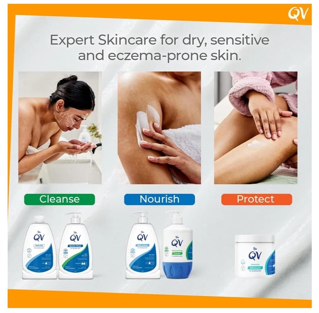 کرم مرطوب کننده کیو وی پوست خشک و حساس 450milQV Moisturizing Cream — تصویر ۵
