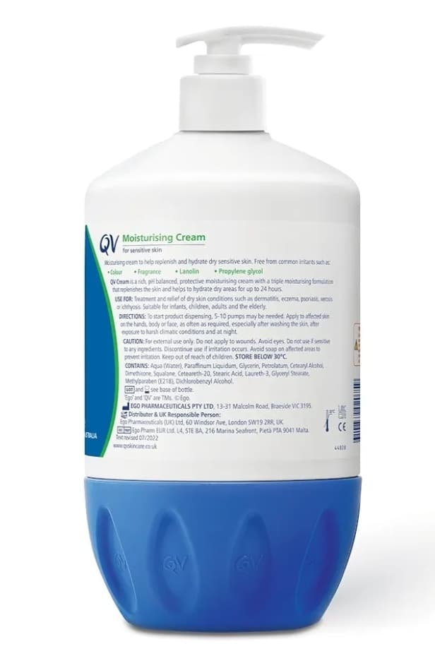 کرم مرطوب کننده کیو وی پوست خشک و حساس 450milQV Moisturizing Cream — تصویر ۳